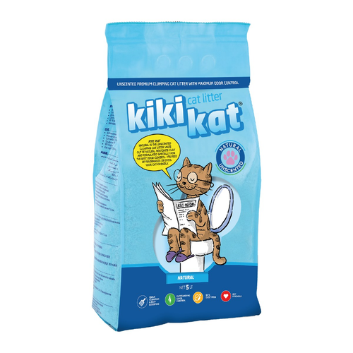 חול לחתולים קיקי קאט טבעי ללא ניחוח 5 ליטר