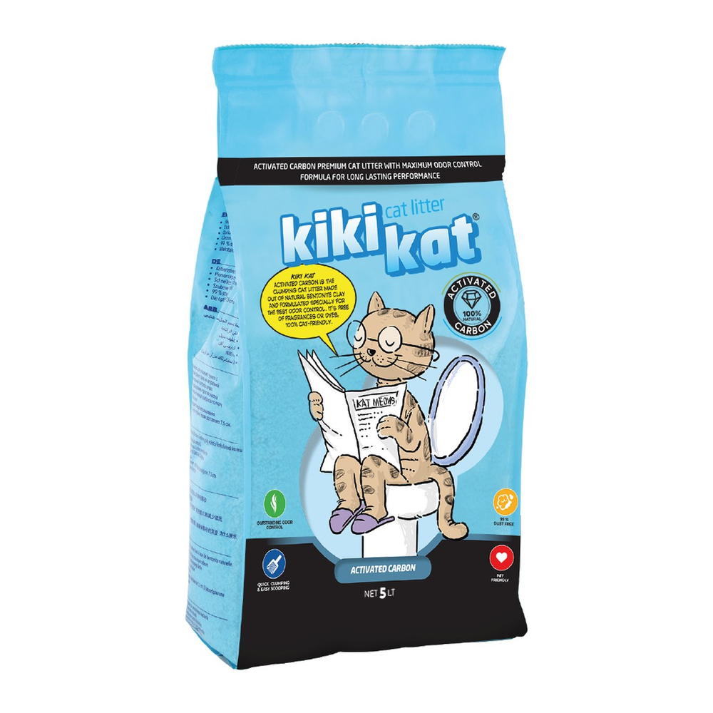 חול לחתולים קיקי קאט פחם פעיל 5 ליטר