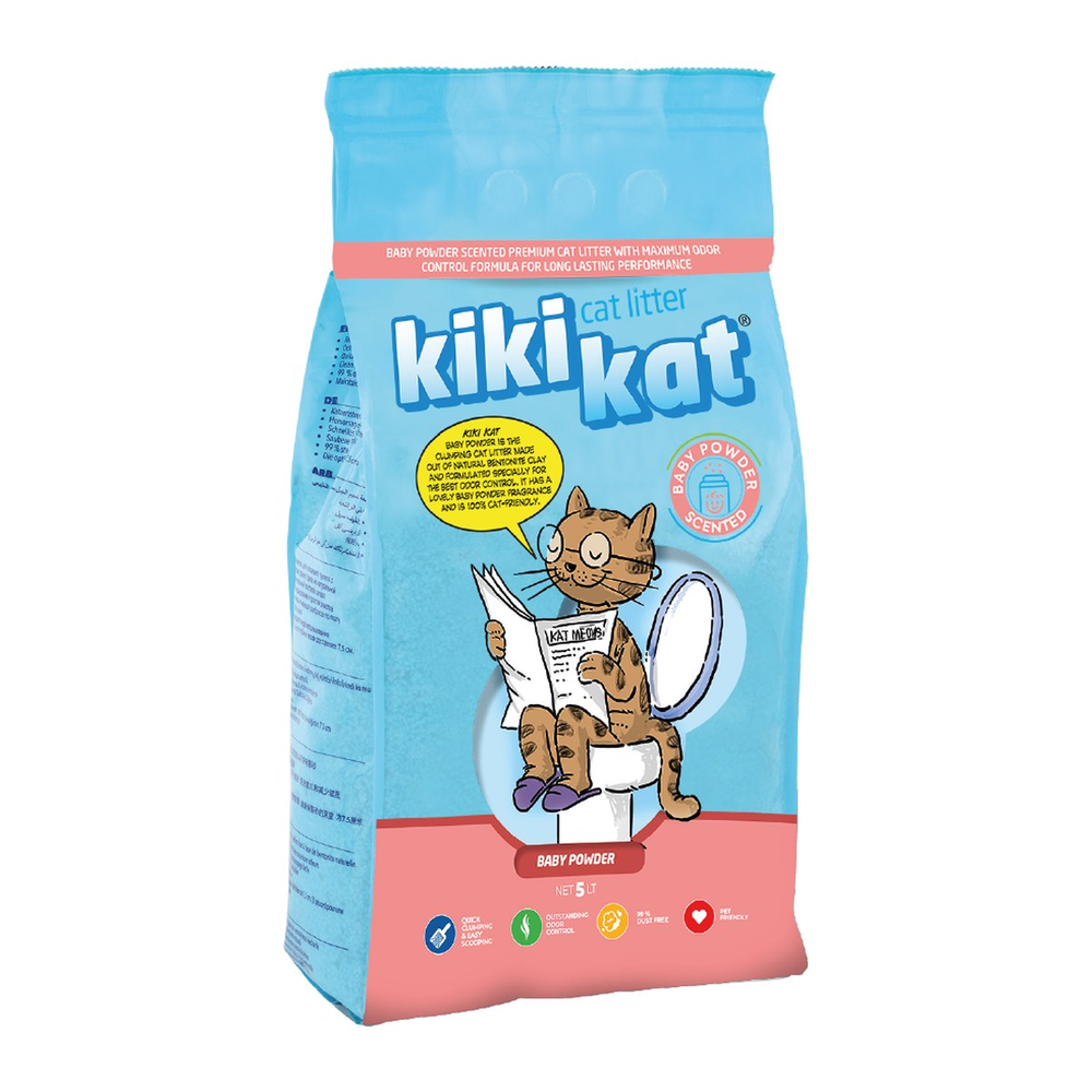 חול לחתולים קיקי קאט בייבי פאודר 5 ליטר