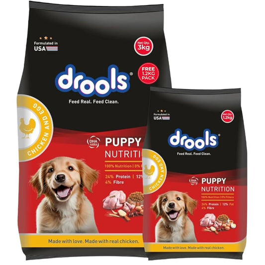 Drools-מזון יבש לגורי כלבים עופות וביצים